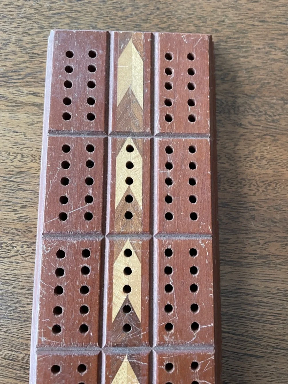 Wooden Cribbage Board Game - Brown